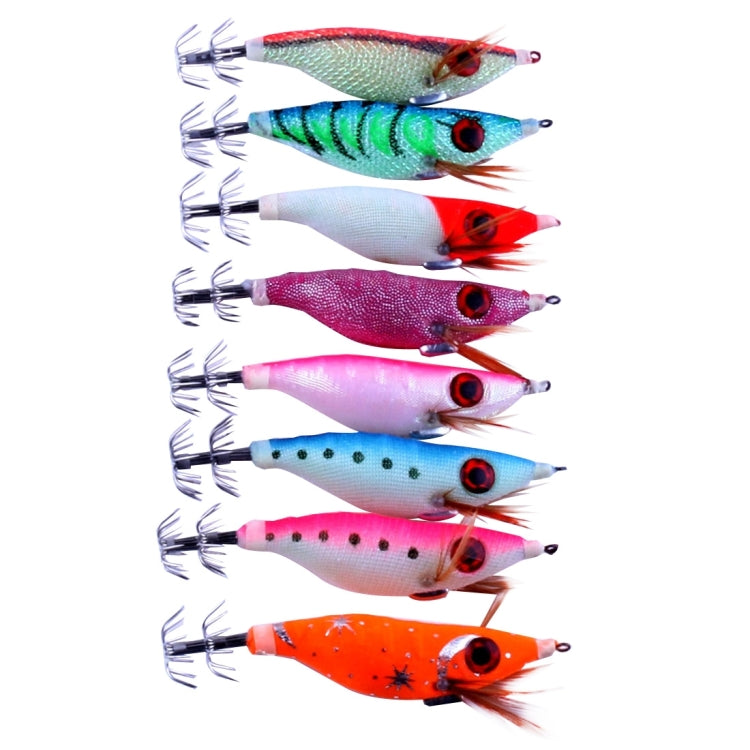 HENGJIA HENG JIA SJ011 8 pz 10 cm nottilucenti plastica esche dure calamari esche da pesca set attrezzatura da pesca esche, consegna colore casuale