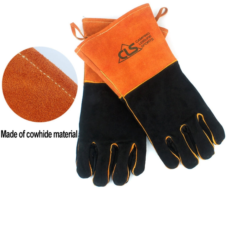 Modelli per uomo e donna in pelle per barbecue all'aperto Isolamento ad alta temperatura Ispessimento Guanti protettivi per saldatura lunghi, CLS-BBQ