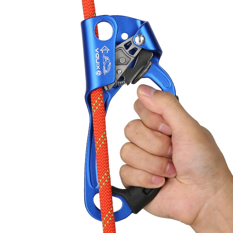 XINDA TP-8606 Pinza per corda portatile anticaduta per lavoro aereo su roccia all'aperto per corda da 8-12 mm di diametro destra, Right