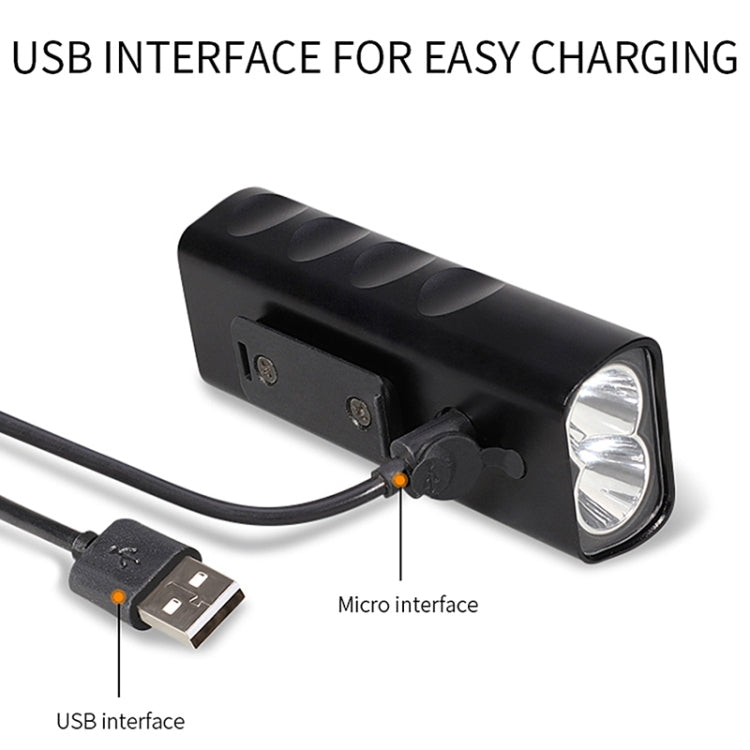 Luce a LED per manubrio anteriore con ricarica USB BX2 (3 ore, lampada T6 + A02), 3 Hours, T6+A02 Lamp