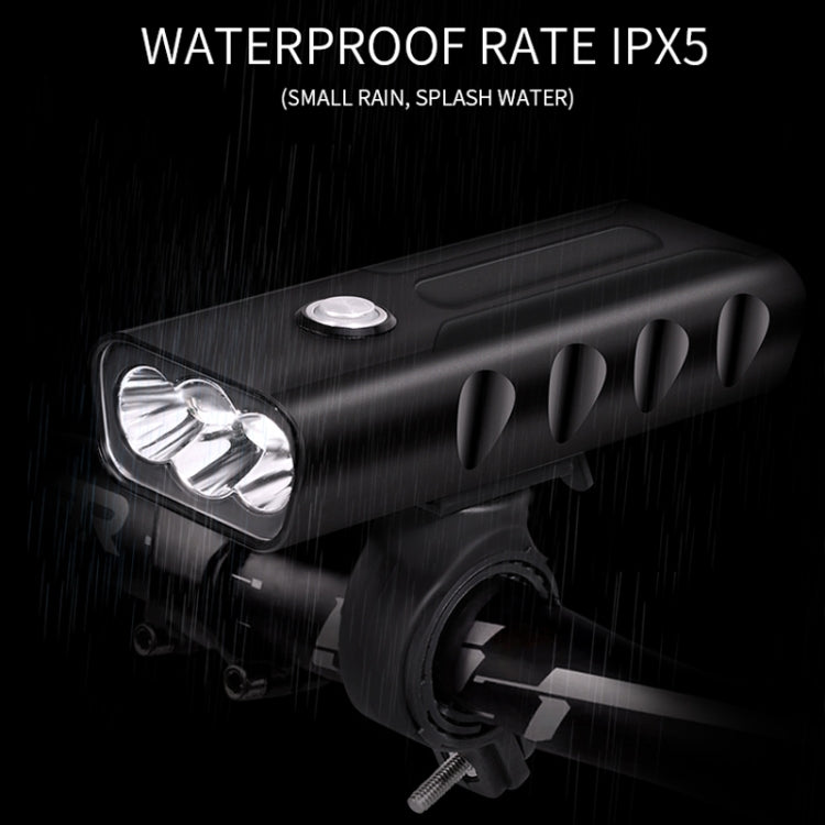 Luce a LED per manubrio anteriore con ricarica USB BX3 (10 ore, lampada T6 + A02), 10 Hours, T6+A02 Lamp