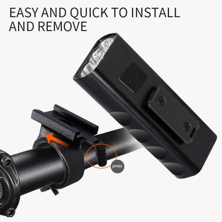Luce a LED per manubrio anteriore con ricarica USB BX3 (10 ore, lampada T6 + A02), 10 Hours, T6+A02 Lamp