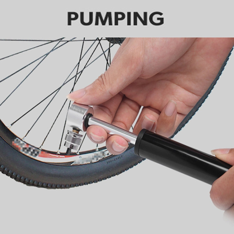 Mini pompa portatile manuale in lega di alluminio per bicicletta + toppa per pneumatici senza colla + leva per pneumatici a forma di pesce, Inflator + Glue-free Tire Patch + Fish-shaped Tire Lever Black