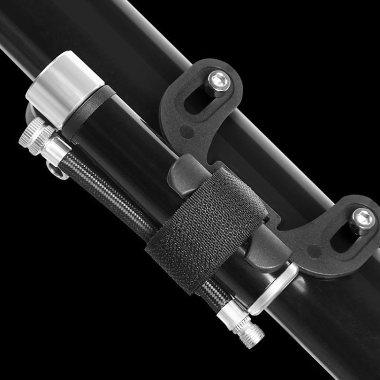 Mini pompa portatile manuale in lega di alluminio per bicicletta + toppa per pneumatici senza colla + leva per pneumatici a forma di pesce, Inflator + Glue-free Tire Patch + Fish-shaped Tire Lever Black