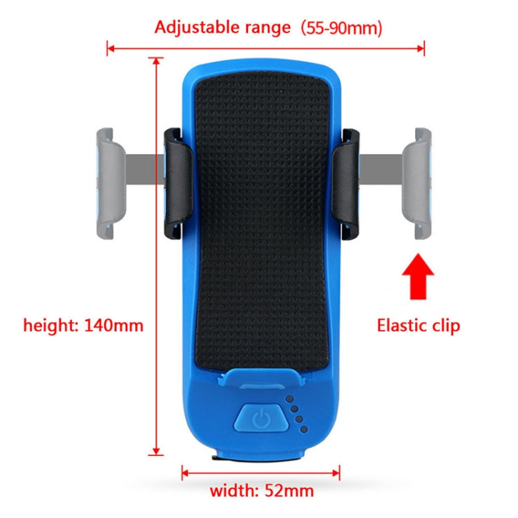 Multifunzione 4 in 1 Porta telefono Campanello per bicicletta Power Bank Torcia per lampada da ciclismo, 4 in 1 Phone Holder