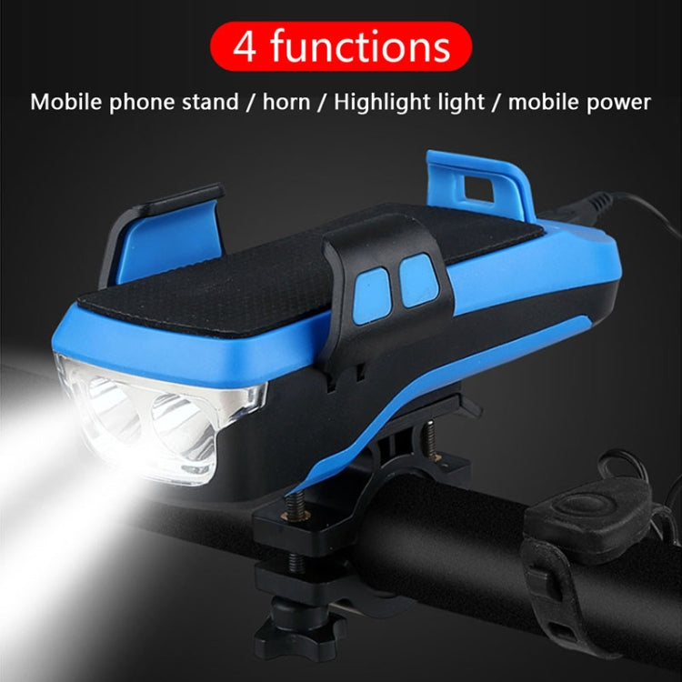 Multifunzione 4 in 1 Porta telefono Campanello per bicicletta Power Bank Torcia per lampada da ciclismo, 4 in 1 Phone Holder