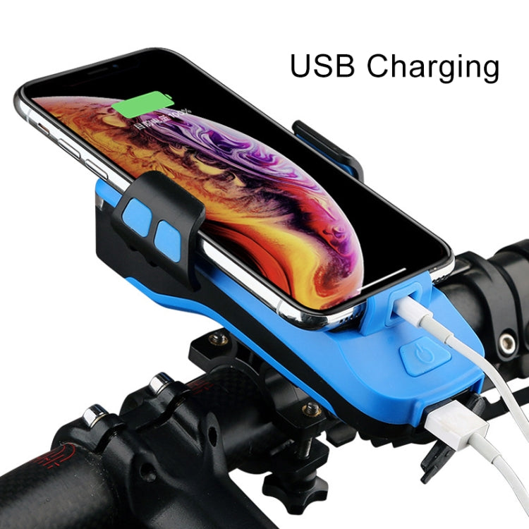 Multifunzione 4 in 1 Porta telefono Campanello per bicicletta Power Bank Torcia per lampada da ciclismo, 4 in 1 Phone Holder
