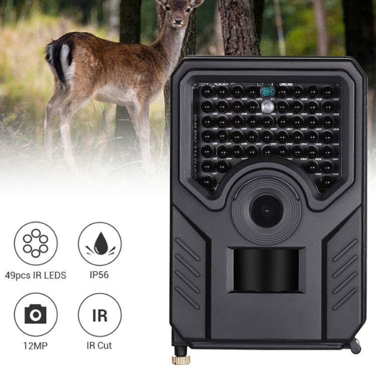 PR-200B Obiettivo grandangolare da 120 gradi IP56 Impermeabile 12MP 1080P HD Telecamera da caccia a infrarossi, Scheda TF di supporto, Distanza PIR: 10-15 m, PR200B