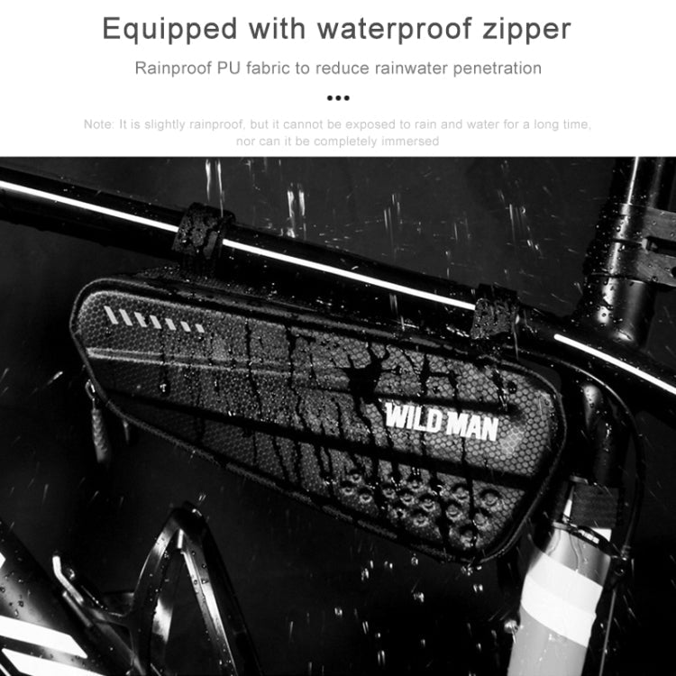 WILD MAN ES4 1.2L Borse da bicicletta rigide Borsa da telaio per bicicletta da strada antipioggia Borsa triangolare, ES4 (Black)