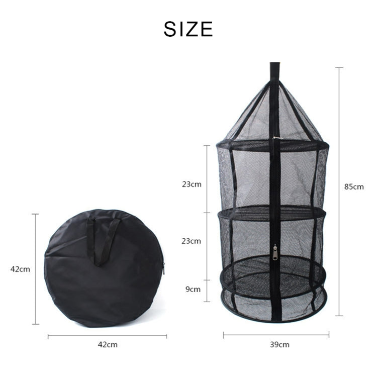 Stoviglie pieghevoli da campeggio per picnic, verdure, frutta, rete secca, rete sospesa per asciugapiatti (nero), Round drying net