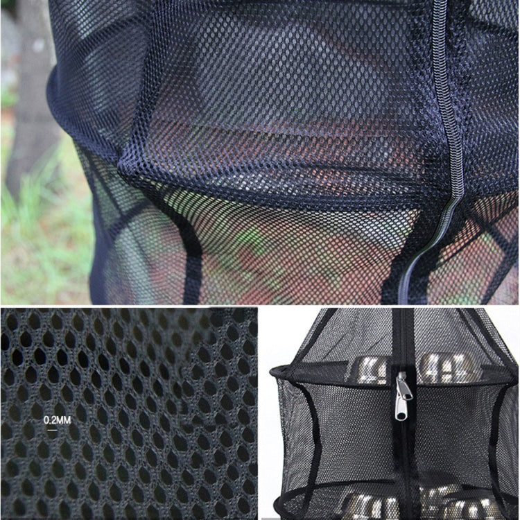 Stoviglie pieghevoli da campeggio per picnic, verdure, frutta, rete secca, rete sospesa per asciugapiatti (nero), Round drying net
