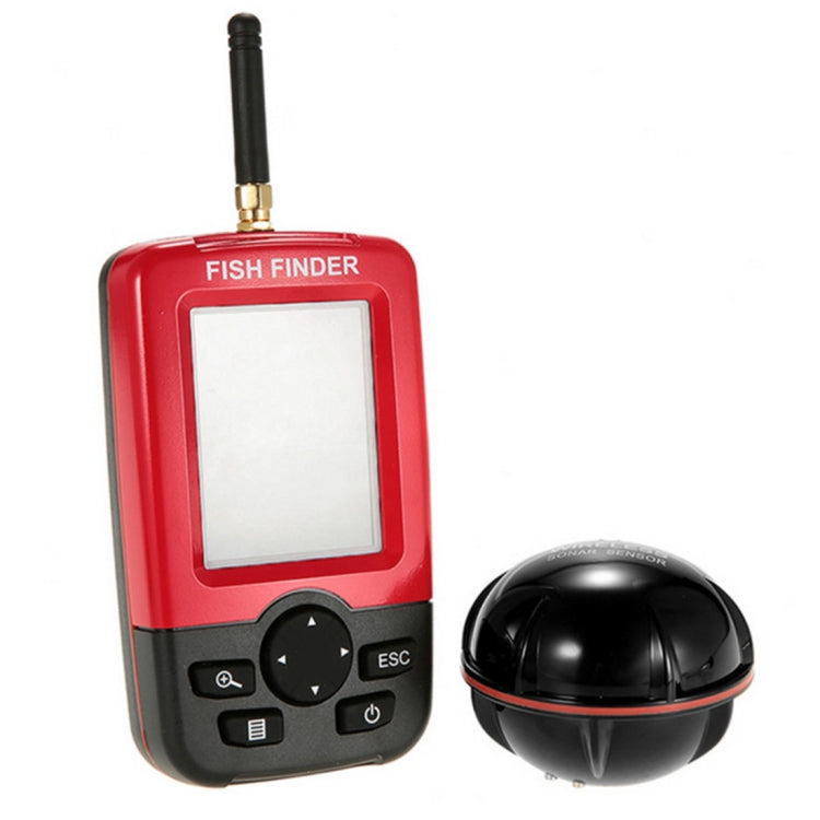 XJ-01 Rilevatore di pesci wireless Sensore sonar 125KHz Localizzatore di profondità 0,6-36 m Localizzatore di pesci con schermo LCD da 2,4 pollici e antenna, sensore di temperatura dell'acqua integrato, XJ-01