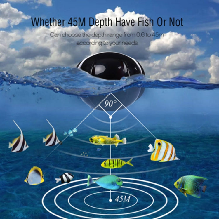 XJ-01 Rilevatore di pesci wireless Sensore sonar 125KHz Localizzatore di profondità 0,6-36 m Localizzatore di pesci con schermo LCD da 2,4 pollici e antenna, sensore di temperatura dell'acqua integrato, XJ-01