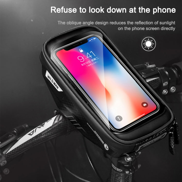 WILD MAN E1 Borsa anteriore impermeabile Set di telefoni cellulari MTB Borsa per tubo per bicicletta Accessori per l'equitazione, E1 (Red), E1 (Black)