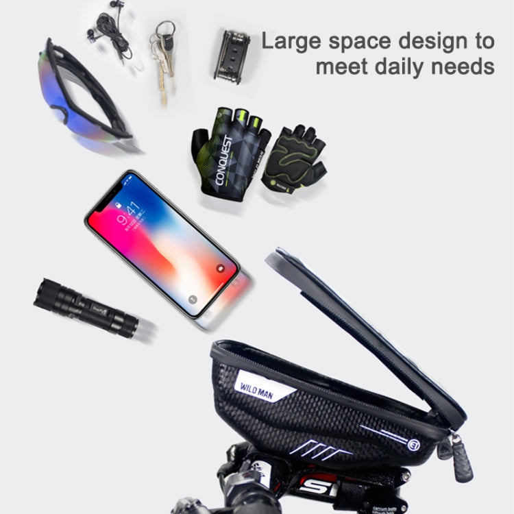 WILD MAN E1 Borsa anteriore impermeabile Set di telefoni cellulari MTB Borsa per tubo per bicicletta Accessori per l'equitazione, E1 (Red), E1 (Black)