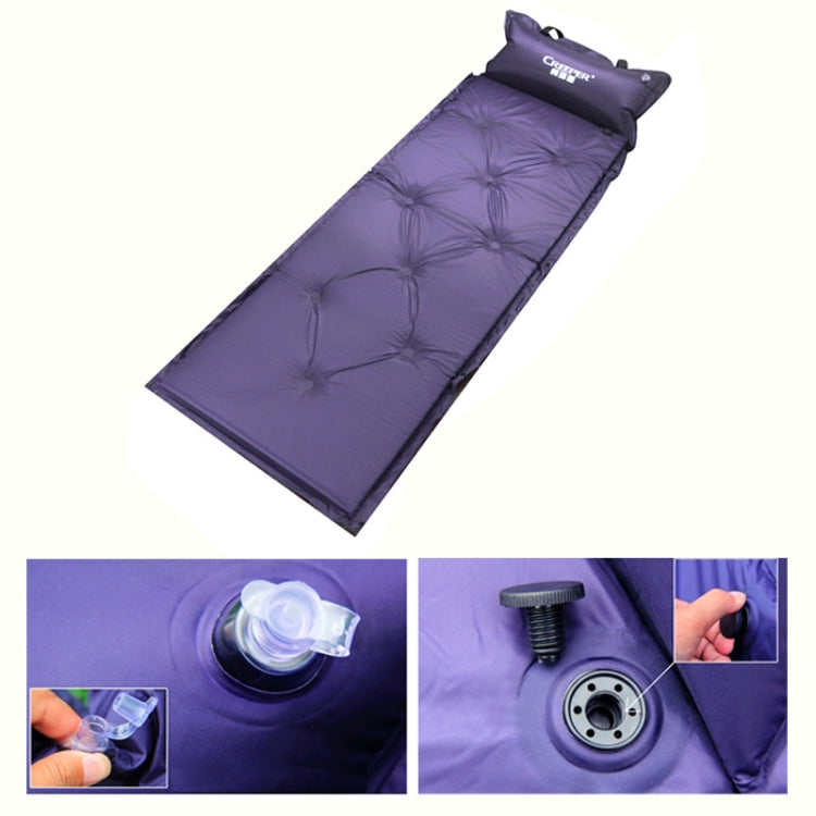 Materassino gonfiabile automatico a prova di umidità con cuscino, 183x57x2.5cm Purple, 183x57x2.5cm Green