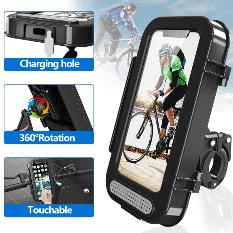 Supporto per telefono da bicicletta Custodia impermeabile per manubrio per moto da bicicletta per supporto per telefono cellulare da 4,7-6,8 pollici, Waterproof Bicycle Holder