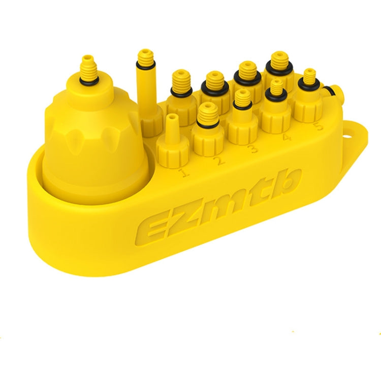 Il set di adattatori per spurgo idraulico universale per bicicletta (10 in 1) include un imbuto per l'olio