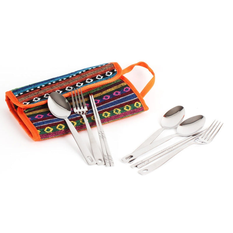 Stoviglie da esterno Completo da 12 pezzi Bacchette portatili in acciaio inossidabile Coltello Forchetta Cucchiaio Forniture Borsa da picnic