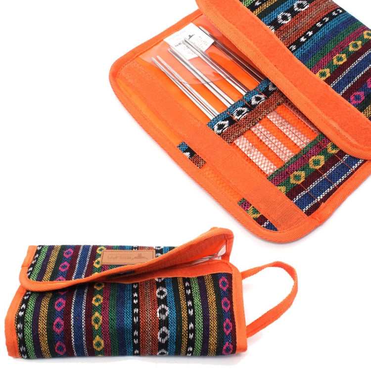 Stoviglie da esterno Completo da 12 pezzi Bacchette portatili in acciaio inossidabile Coltello Forchetta Cucchiaio Forniture Borsa da picnic