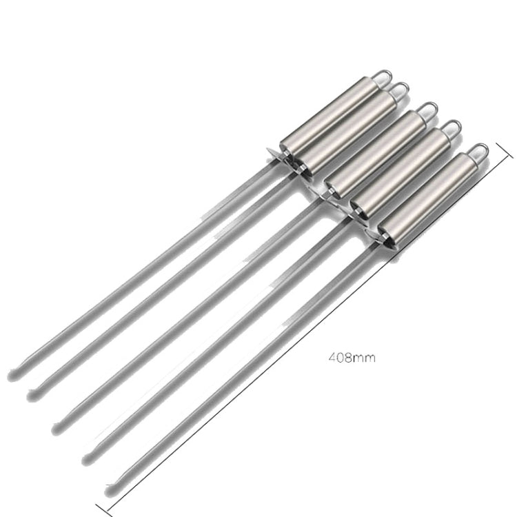 Perno per barbecue da 5 pezzi con manico Perno per griglia per barbecue in acciaio inossidabile con manico resistente al calore