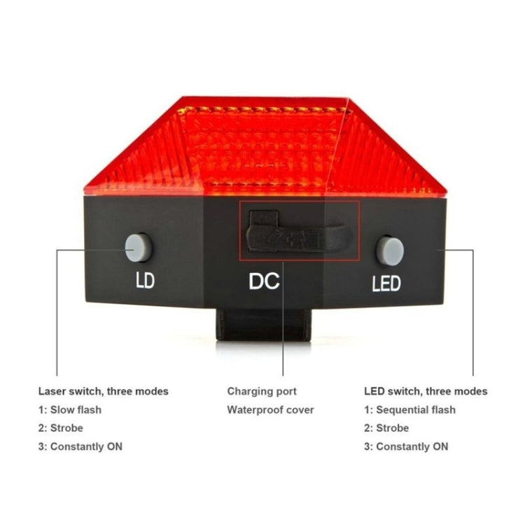 Luce di avvertimento per fanale posteriore laser per bicicletta Diamond Luce posteriore ricaricabile tramite USB, Diamond Laser Tail Light