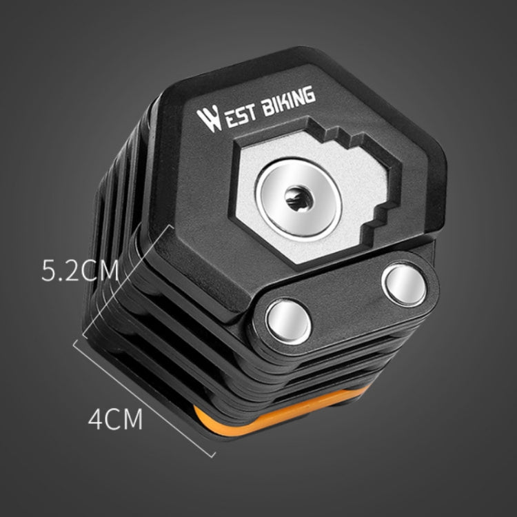 WEST BIKING Serratura a chiave antifurto per bicicletta Serratura pieghevole a catena per moto, Folding Lock