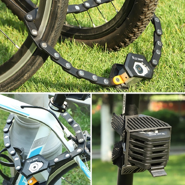 WEST BIKING Serratura a chiave antifurto per bicicletta Serratura pieghevole a catena per moto, Folding Lock
