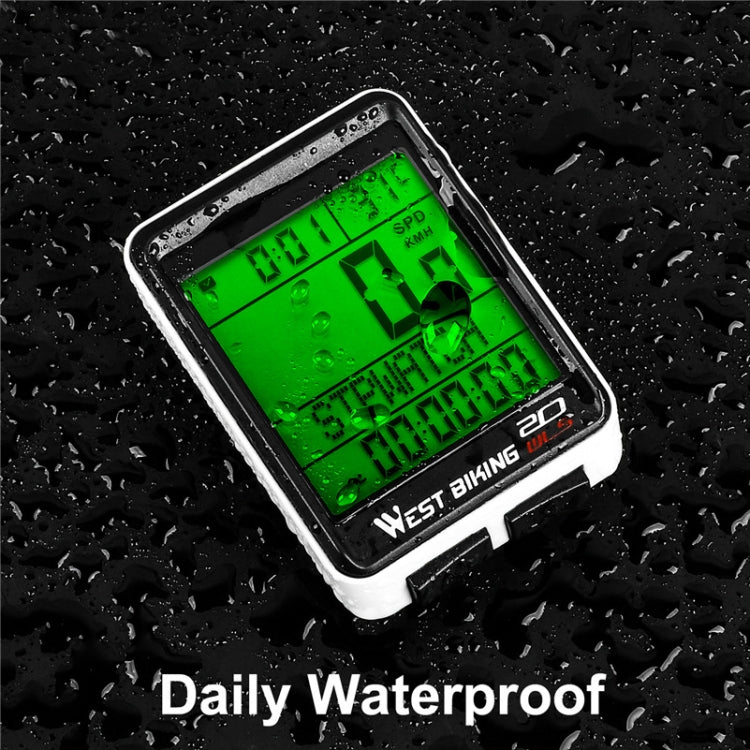 WEST BIKING Misuratore di codice wireless per mountain bike Tachimetro impermeabile multifunzionale a grande schermo, Large-Screen