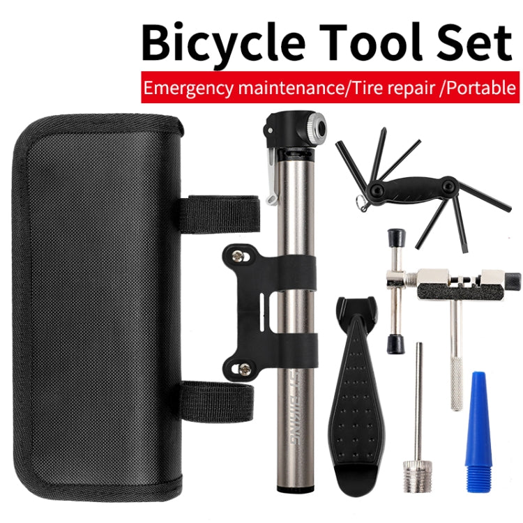 Kit di riparazione per biciclette Set di riparazione Bicicletta Mountain Road Strumento per pneumatici Pompa Equipaggiamento per la guida