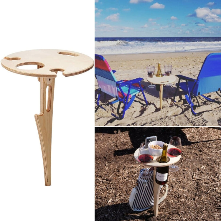 Portabottiglie pieghevole per prato in legno Portabottiglie inserito Portabottiglie da picnic all'aperto Tavolo pieghevole, 20cm
