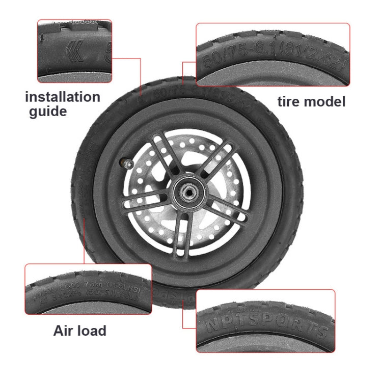 Pneumatico per vuoto tubeless fuoristrada da 2 pezzi da 8,5 pollici con ugello a gas per scooter elettrico Xiaomi M365/Pro/1S, 8.5 Inch Off-Road Tire