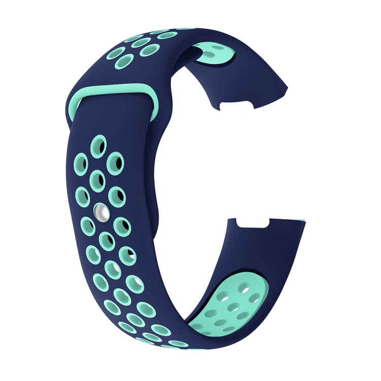 cinturino-in-silicone-bicolore-con-foro-tondo-per-fitbit-charge-3-dimensioni-cinturino-145-210-mm - immagine 3