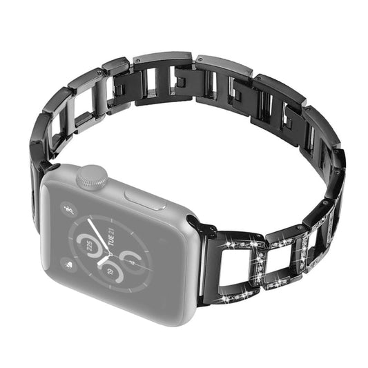 cinturino-per-orologio-in-acciaio-inossidabile-con-diamanti-colorati-per-apple-watch-serie-7-45-mm-6-e-se-e-5-e-4-44-mm-3-e-2-e-1-42-mm - immagine 1