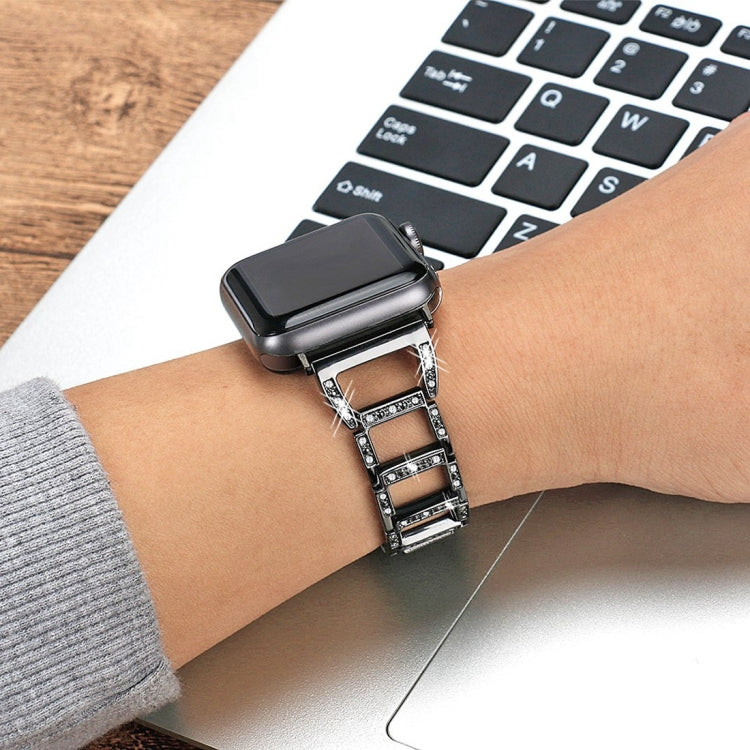 cinturino-per-orologio-in-acciaio-inossidabile-con-diamanti-colorati-per-apple-watch-serie-7-45-mm-6-e-se-e-5-e-4-44-mm-3-e-2-e-1-42-mm - immagine 8