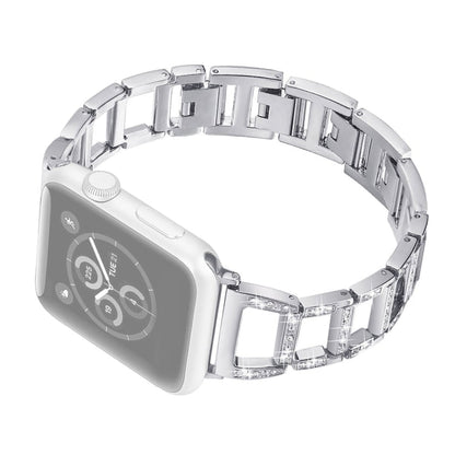 cinturino-per-orologio-in-acciaio-inossidabile-con-diamanti-colorati-per-apple-watch-serie-7-45-mm-6-e-se-e-5-e-4-44-mm-3-e-2-e-1-42-mm - immagine 12