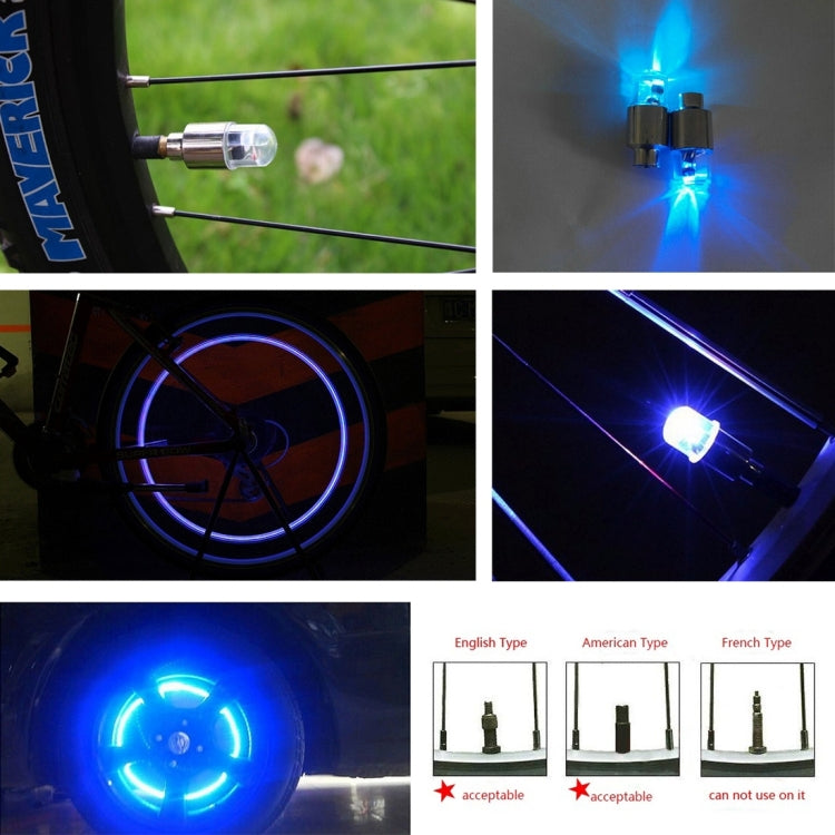 Lampada per pneumatici con luce per tappo valvola da 2 pezzi con batteria per auto/moto/bici
