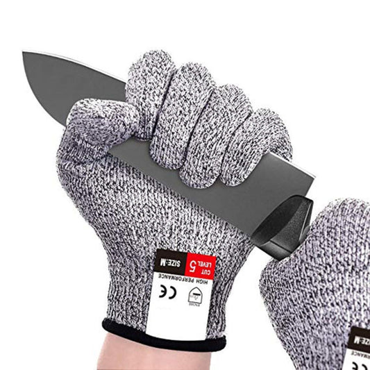 Un paio di guanti da giardinaggio resistenti al taglio Guanti da lavoro di sicurezza antiusura antitaglio a 5 livelli HPPE per uso alimentare, taglia: XL, lunghezza: 26 cm, Size: XL/Black, Size: XL/White