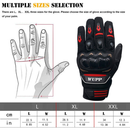 WUPP Guanti da moto Touch Screen Impermeabili Traspiranti Indossabili Antiscivolo Guanti protettivi estivi invernali a dita intere, Taglia: XL, Size: XL