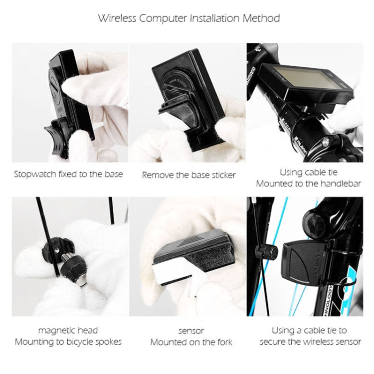 Tachimetro contachilometri LCD per ciclocomputer impermeabile wireless inglese da 2,8 pollici, Wireless
