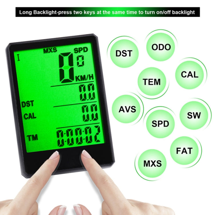 Tachimetro contachilometri LCD per ciclocomputer impermeabile wireless inglese da 2,8 pollici, Wireless