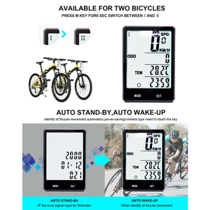Tachimetro contachilometri LCD per ciclocomputer impermeabile wireless inglese da 2,8 pollici, Wireless