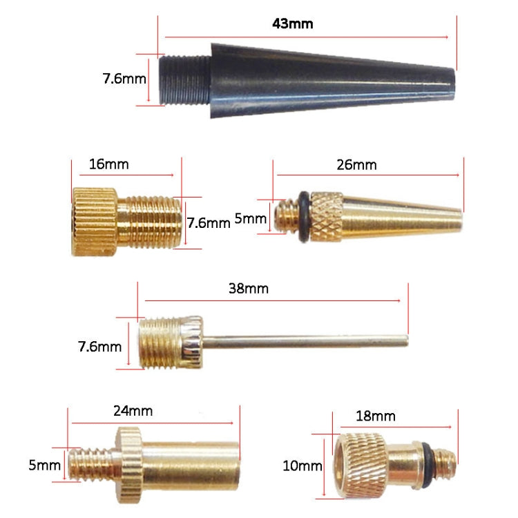 2 set (15 in 1) Adattatore di gonfiaggio Bocca francese / Bocca americana / Adattatore per ago di gonfiaggio bocca britannica, 15 in 1 - Novalix Store