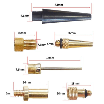 2 set (15 in 1) Adattatore di gonfiaggio Bocca francese / Bocca americana / Adattatore per ago di gonfiaggio bocca britannica, 15 in 1 - Novalix Store