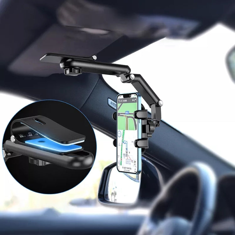 Supporto per cellulare multifunzionale con visiera parasole per sedile posteriore per auto