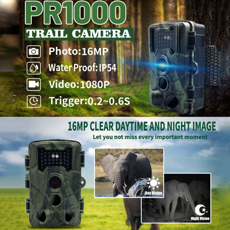 PR1000 Telecamera da 2 pollici con schermo LCD per visione notturna a infrarossi per caccia alla fauna selvatica, PR1000