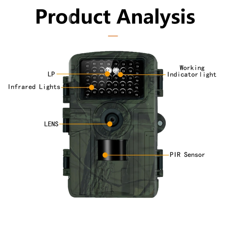 PR5000 Telecamera di localizzazione per caccia alla fauna selvatica con schermo LCD da 2 pollici 1080P WiFi a infrarossi per visione notturna, PR5000