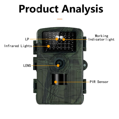 PR5000 Telecamera di localizzazione per caccia alla fauna selvatica con schermo LCD da 2 pollici 1080P WiFi a infrarossi per visione notturna, PR5000