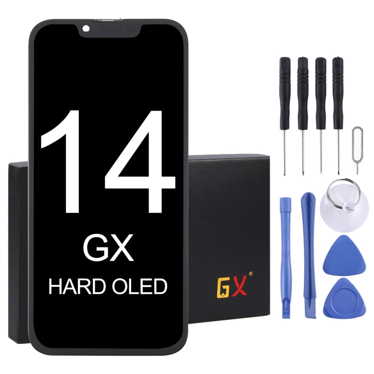 Schermo LCD OLED GX con digitalizzatore assemblaggio completo, For iPhone 13 Pro Hard, For iPhone 14 Hard, For iPhone 14 Plus Soft, For iPhone 14 Pro Hard