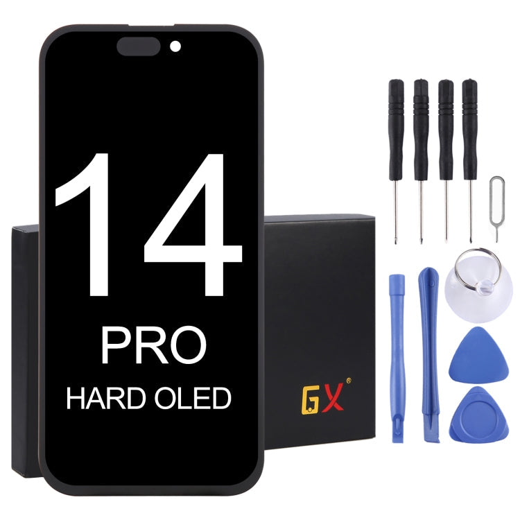 Schermo LCD OLED GX con digitalizzatore assemblaggio completo, For iPhone 13 Pro Hard, For iPhone 14 Hard, For iPhone 14 Plus Soft, For iPhone 14 Pro Hard